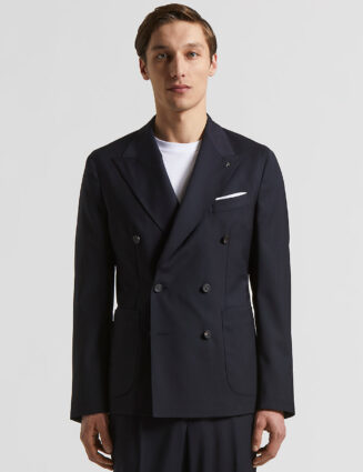 Peserico - Loro Piana pure wool double-breasted blazer - Space blue