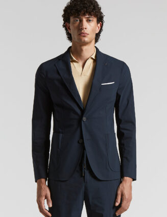 Peserico - Single-breasted blazer in stretch cotton - Abyss