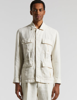Peserico - Pure linen Sahara jacket - Quartz sand
