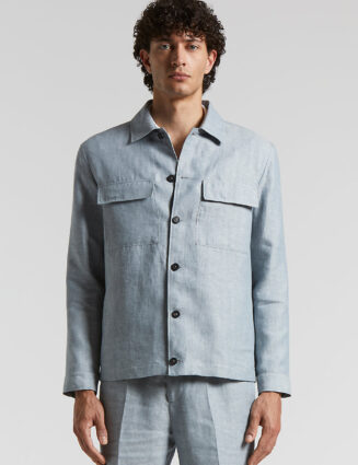 Peserico - Ermenegildo Zegna pure linen overshirt - Saline blue