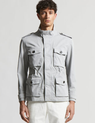 Peserico - Comfort cotton gabardine field jacket - Lunar gray