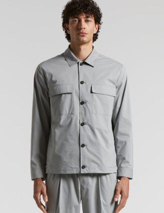Peserico - Stretch cotton lightweight canvas overshirt - Lunar gray