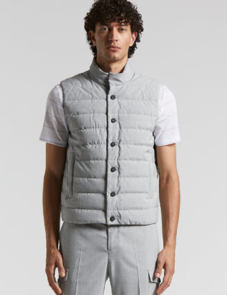 Peserico - Down waistcoat and technical viscose - Lunar gray