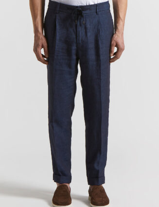 Peserico - Pure linen jogger trousers - Abyss