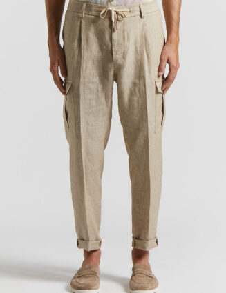 Peserico - Pure linen jogger trousers with pocket - Dirt path