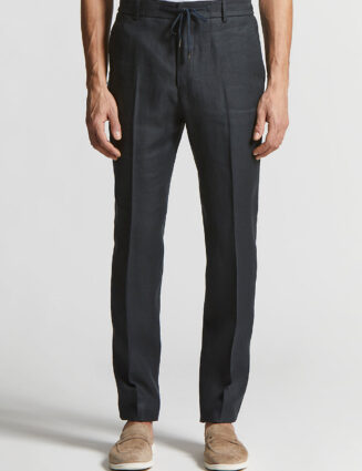 Peserico - Pure linen gabardine jogger trousers - Space blue