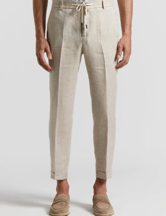 Peserico - Ermenegildo Zegna pure linen jogger trousers - Dirt path