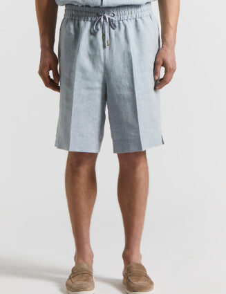 Peserico - Pure linen Bermuda shorts - Saline blue