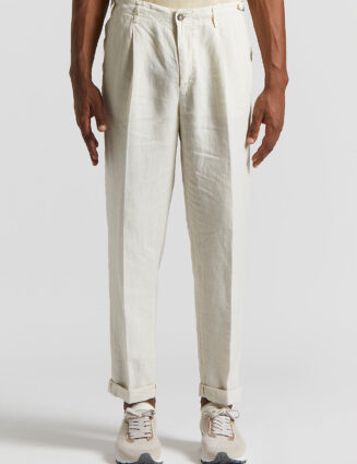 Peserico - Pure linen trousers - Quartz sand