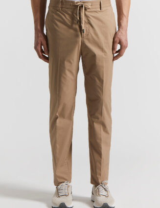 Peserico - Stretch cotton lightweight canvas jogger trousers - Beige