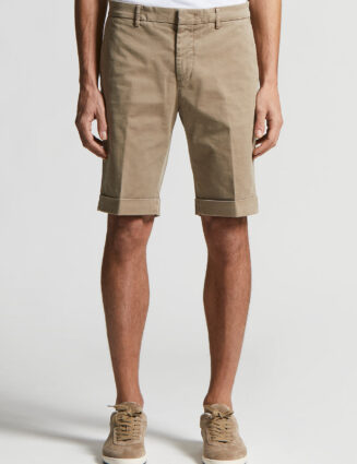 Peserico - Stretch cotton gabardine Bermuda shorts - Clay