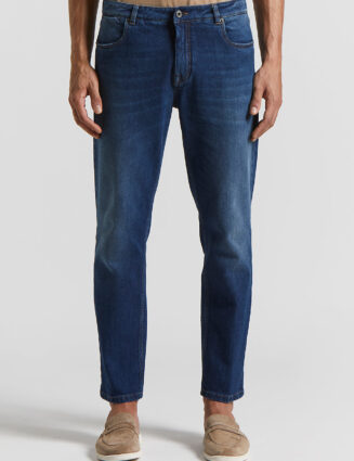 Peserico - 5-pocket denim in stretch cotton twill - Abyss