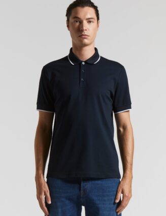 Peserico - Lightweight Supima cotton piqué polo shirt - Abyss