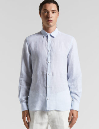 Peserico - Lightweight pure linen shirt - Sky blue