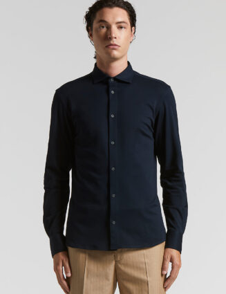 Peserico - Shirt in precious Supima cotton piqué - Abyss