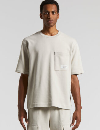 Peserico - Pure cotton French terry fleece t-shirt - Dunes