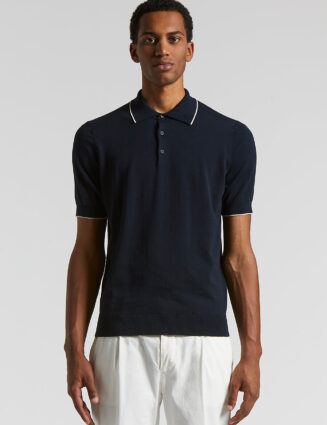 Peserico - Pure cotton polo shirt - Space blue