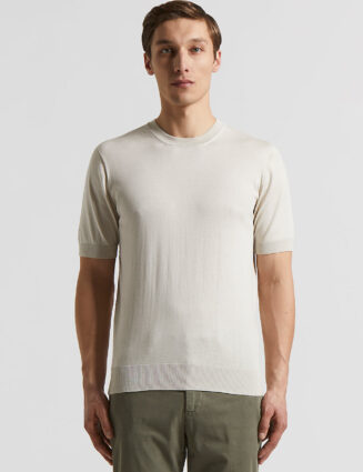 Peserico - Silk and cotton t-shirt - Quartz sand