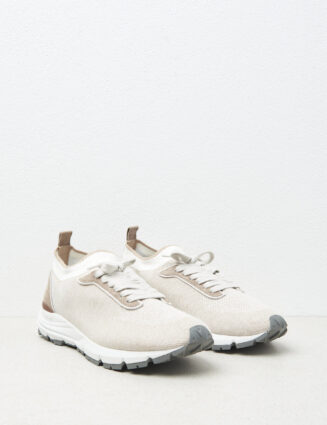 Peserico - Sneakers in stretch melange cotton - Dunes