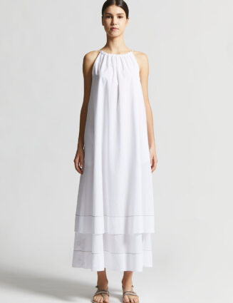 Peserico - Pure cotton voile long dress - Light white