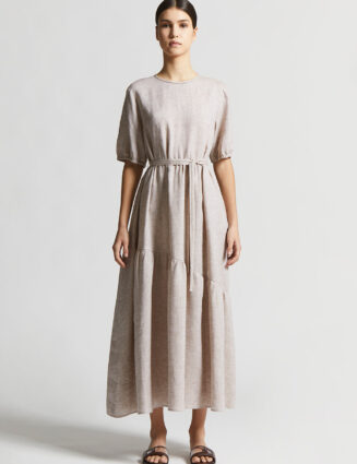 Peserico - Long dress in pure linen - Cappucino