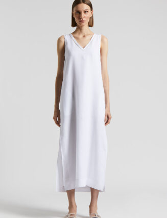 Peserico - Linen long dress - Pure White