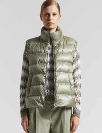 Peserico - Ultra-lightweight nylon and down waistcoat - Eucalyptus