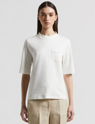 Peserico - Blend cotton jersey t-shirt - Cloud white