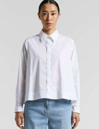 Peserico - Poplin and cotton voile shirt - Light white