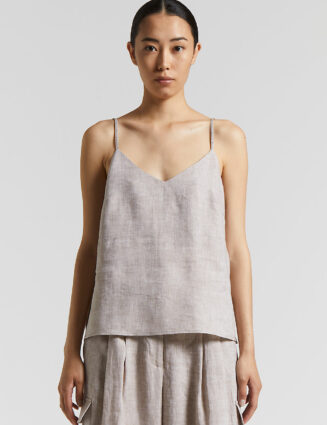 Peserico - Pure Linen V-neck top - Cappucino