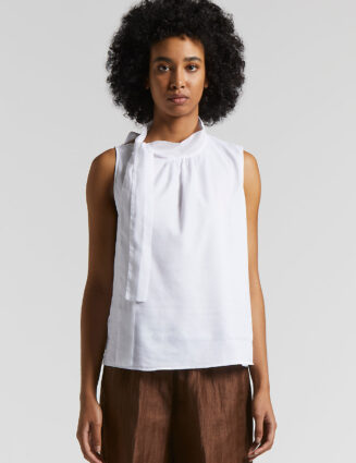 Peserico - Pure cotton voile top - Light white