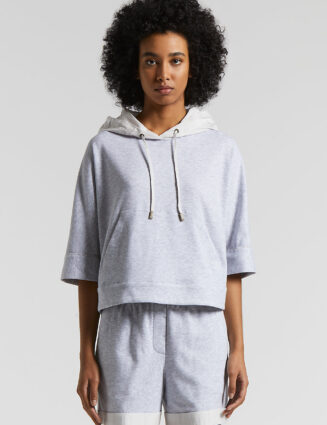 Peserico - Sweatshirt in micro double cotton fleece - Lunar gray