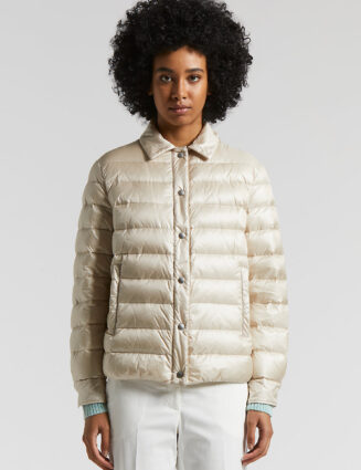 Peserico - Down overshirt with sail collar - Barley