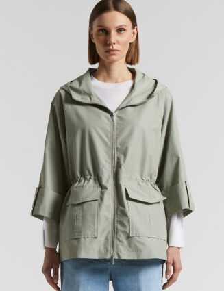 Peserico - Technical cotton faille duster coat - Eucalyptus
