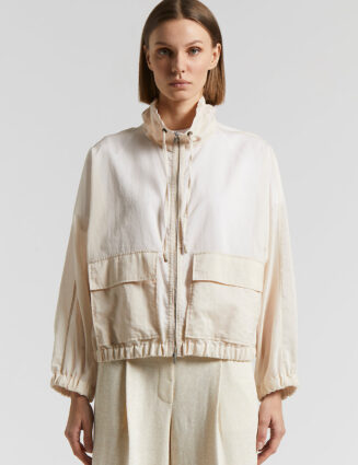 Peserico - Technical cotton organza jacket - Quartz sand