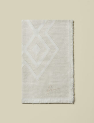 Peserico - Cotton and modal jacquard stole - Quartz sand