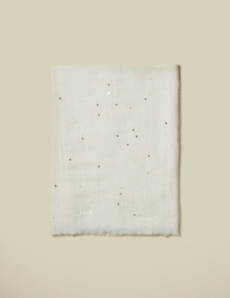 Peserico - Cotton and sequin stole - Cloud white