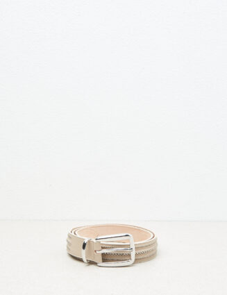 Peserico - Genuine leather belt with Punto Luce - Amber beige