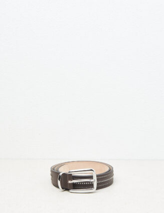 Peserico - Genuine leather belt with Punto Luce - Tobacco