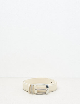 Peserico - Genuine leather belt with Punto Luce - Quartz sand