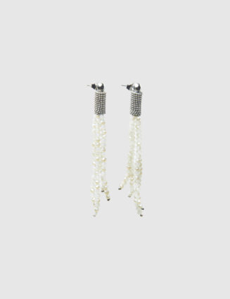 Peserico - Drop earrings with micro-crystals - Amber beige