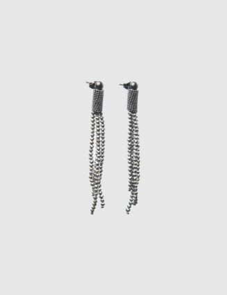 Peserico - Drop earrings with micro-crystals - Lunar gray