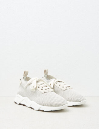 Peserico - Knit and Lurex sneakers - Amber beige