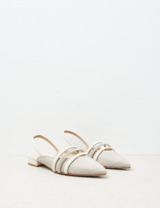 Peserico - Genuine leather flat slingbacks - Amber beige