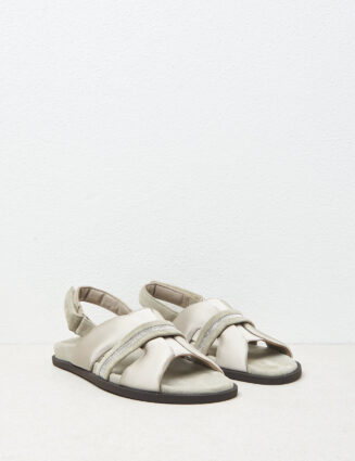 Peserico - Genuine leather footbed sandals - Eucalyptus
