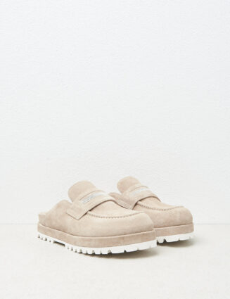 Peserico - Genuine suede footbed mules - Cappucino
