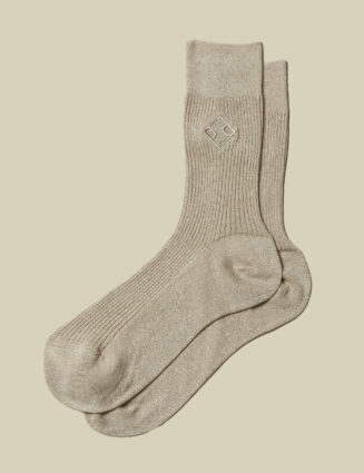 Peserico - Cotton and Lurex socks - Quartz sand